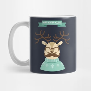 Happy Winter Holiday Deer Mug